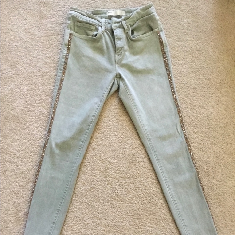 Zara Skinny Jeans with side sparkle
